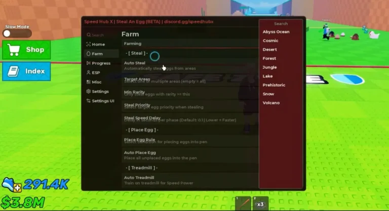 Steal An Egg Script GUI showing Auto Steal Egg and Auto Hatch toggles