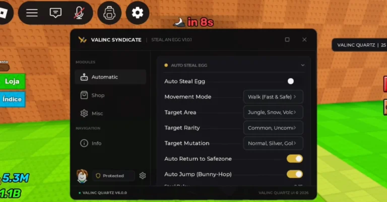 Steal An Egg Script Rarity Filter and Auto Farm settings panel