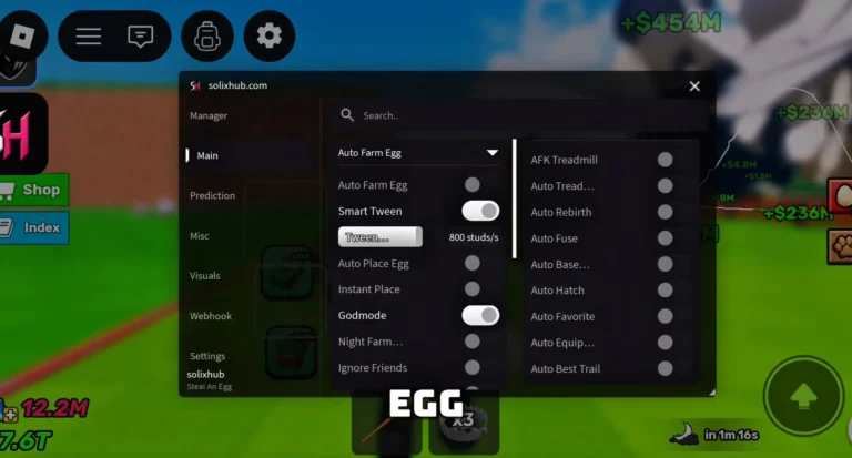 Steal An Egg Script Auto Claim Index and Auto Return to Base feature
